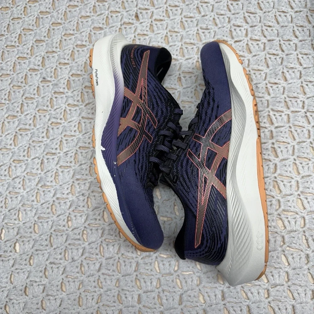 ASICS Gel Kayano Lite 3 Running Shoes Womens 8.5 Purple Navy 1012B293 FlyteFoam